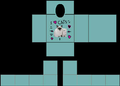 Roblox貓咪愛心T恤模板 壁紙