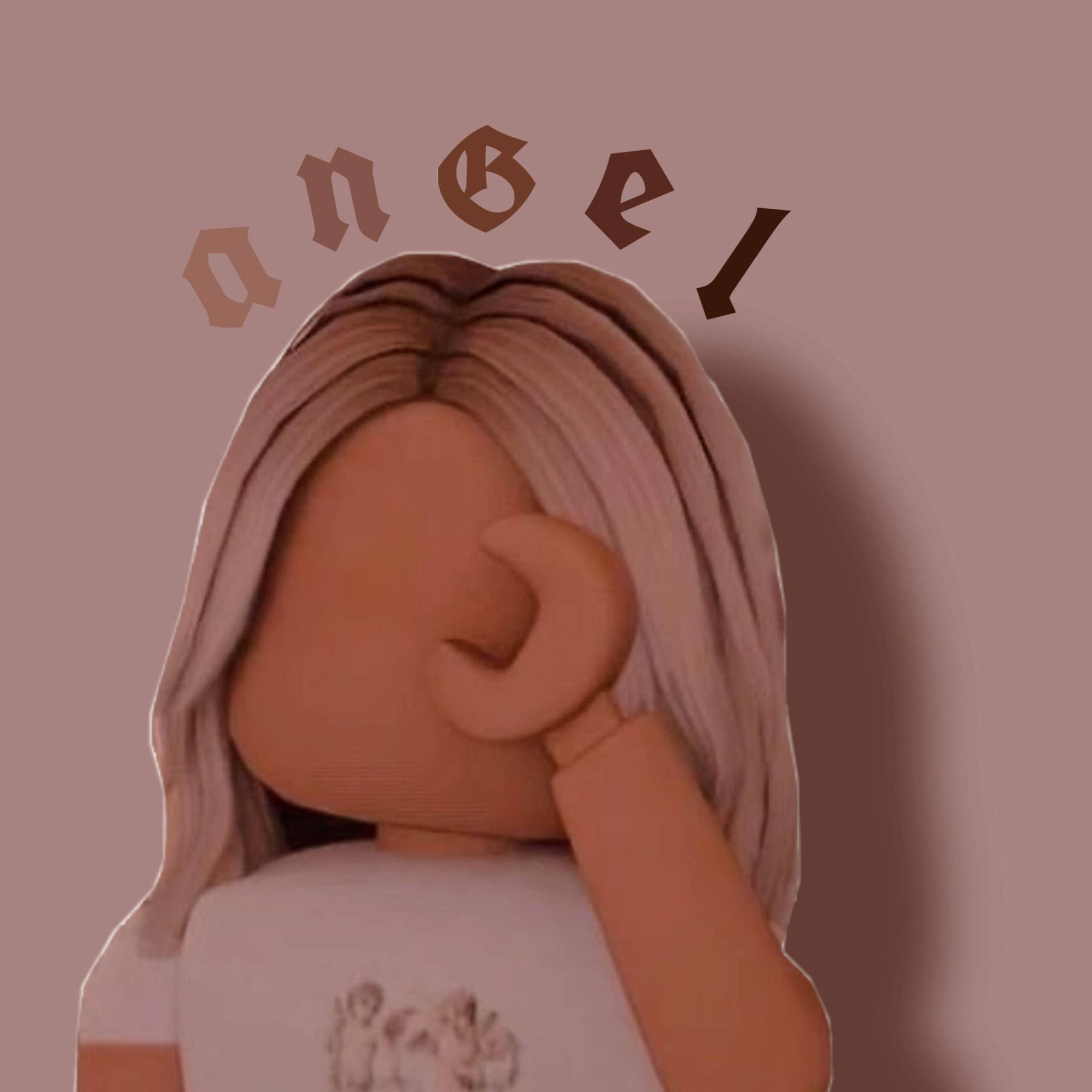 Roblox頭像長頭髮遮面同天使字樣