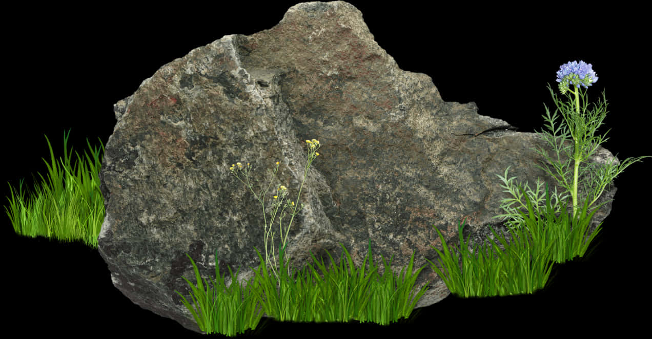Rockwith Flora 黑色背景 壁紙