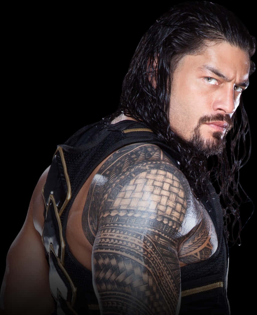 Roman Reigns 凌厲眼神肖像 壁紙
