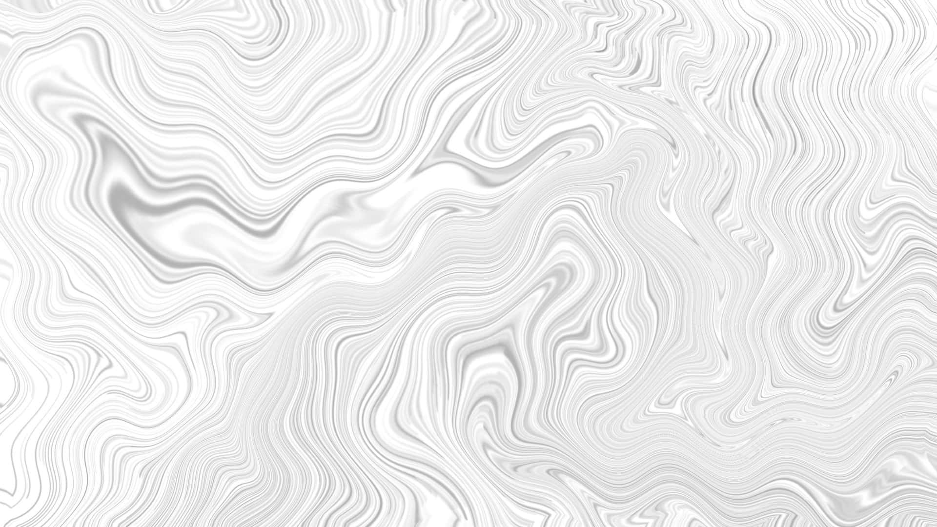  壁紙 — 柔和白色和灰色波浪線條的流動抽象圖案，營造出寧靜簡約的視覺紋理。