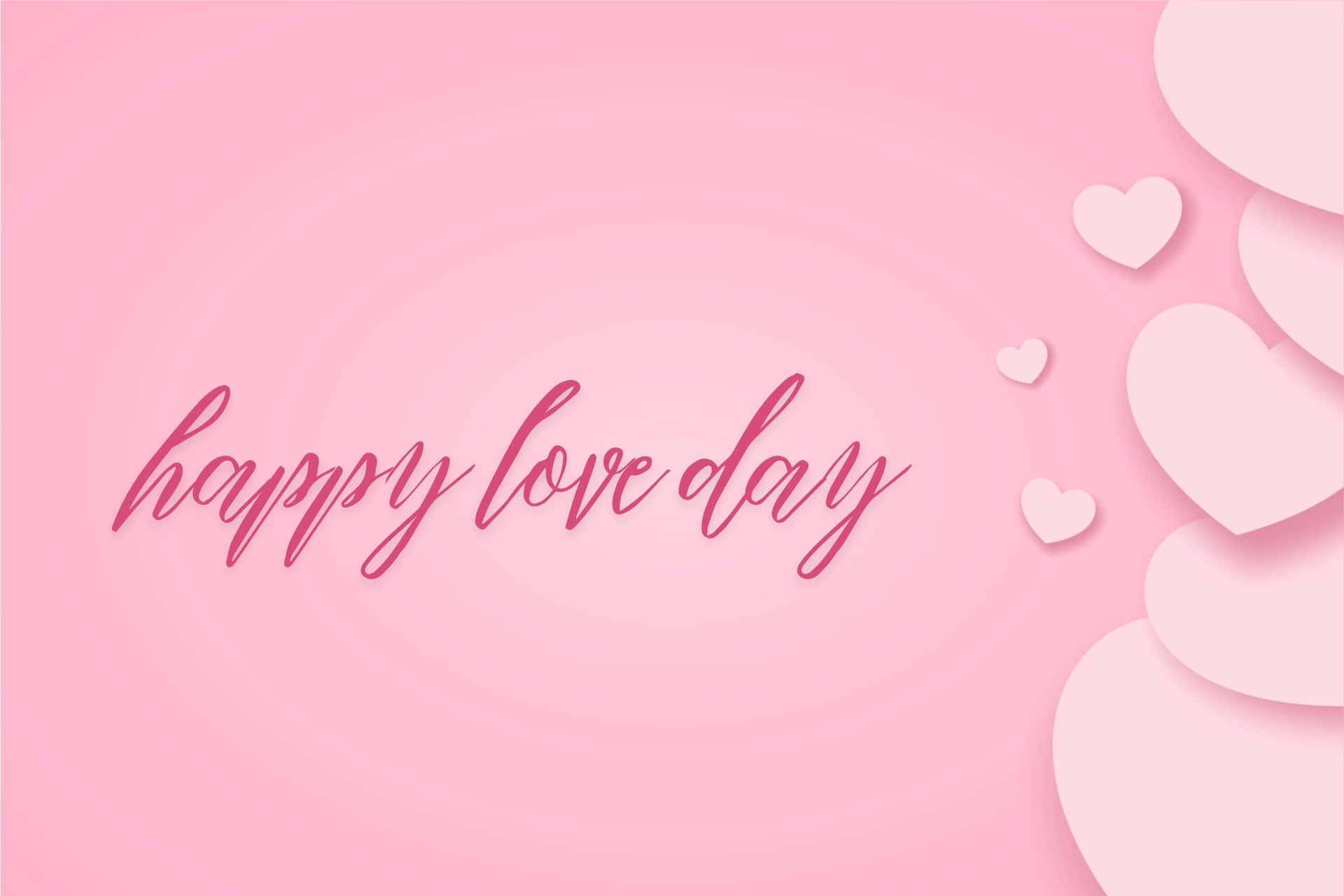 Happy love day 問候，帶有粉紅色心形和柔和漸變背景。 — 粉紅色心形動圖 壁紙