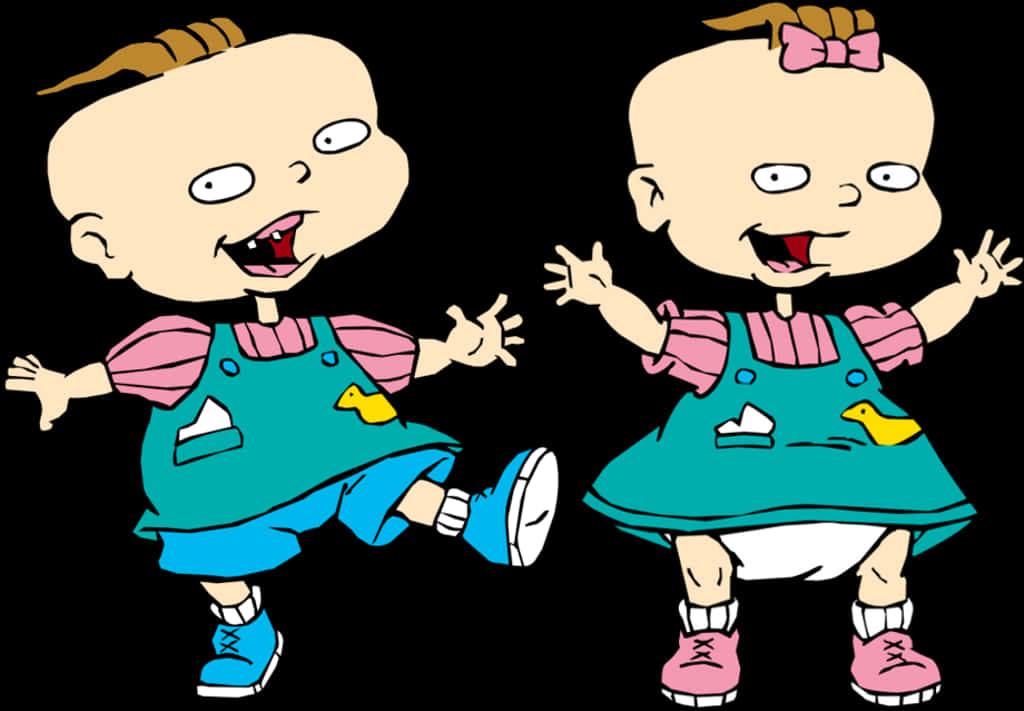 Rugrats 雙胞胎 Phil 同 Lil 壁紙