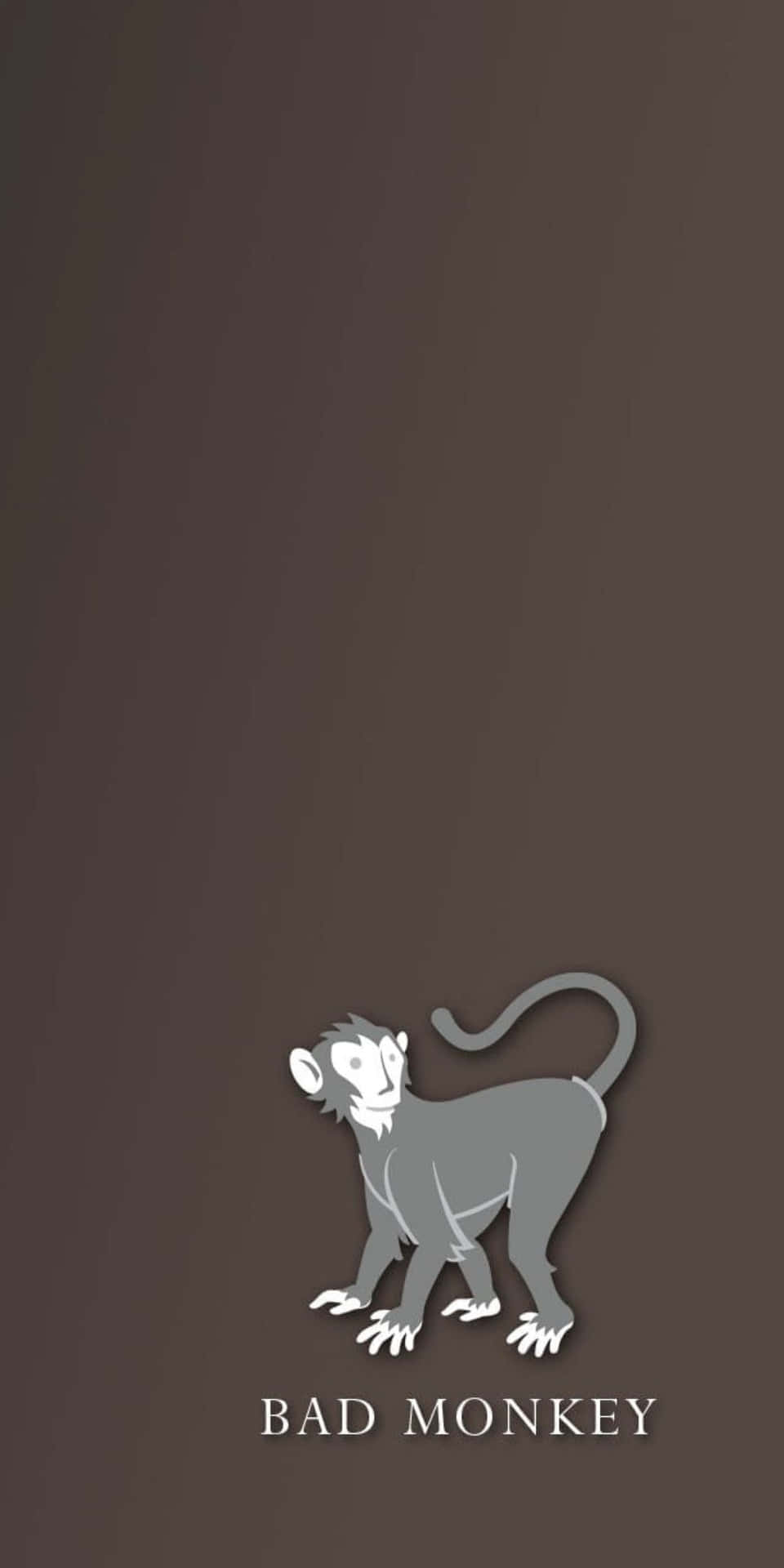 灰色猴子插圖，在棕色漸變背景上有bad monkey文字。