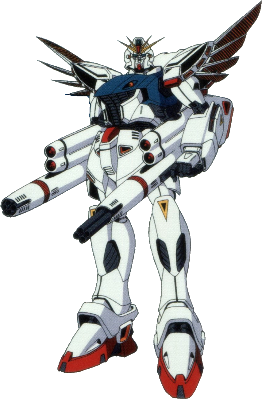 RX-78-2 高達機甲插畫 壁紙 — 一架白色、藍色和紅色的機動戰士，帶有翼狀背包和光束步槍，在黑色背景下擺出姿勢。