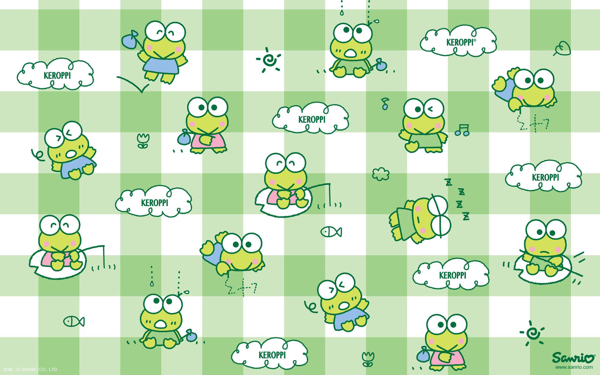 Sanrio綠白Keroppi壁紙