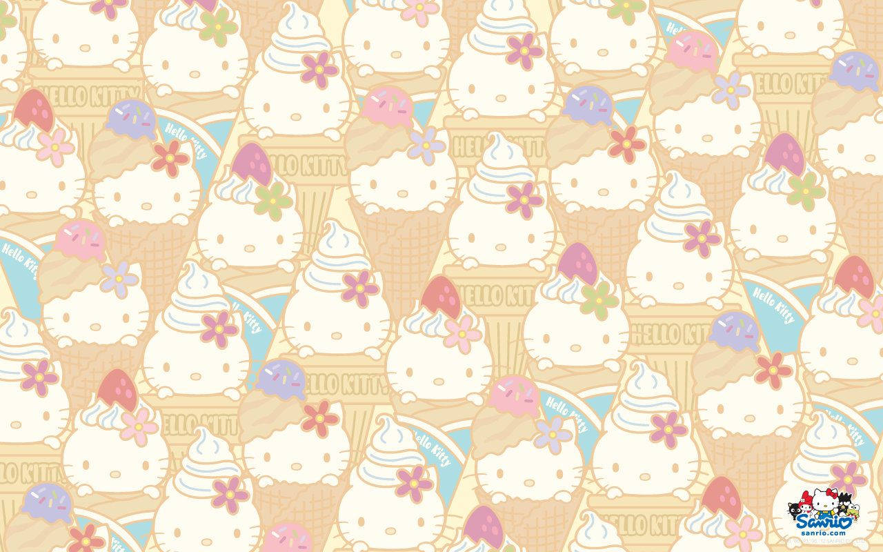 桑利歐 Hello Kitty 冰淇淋壁紙