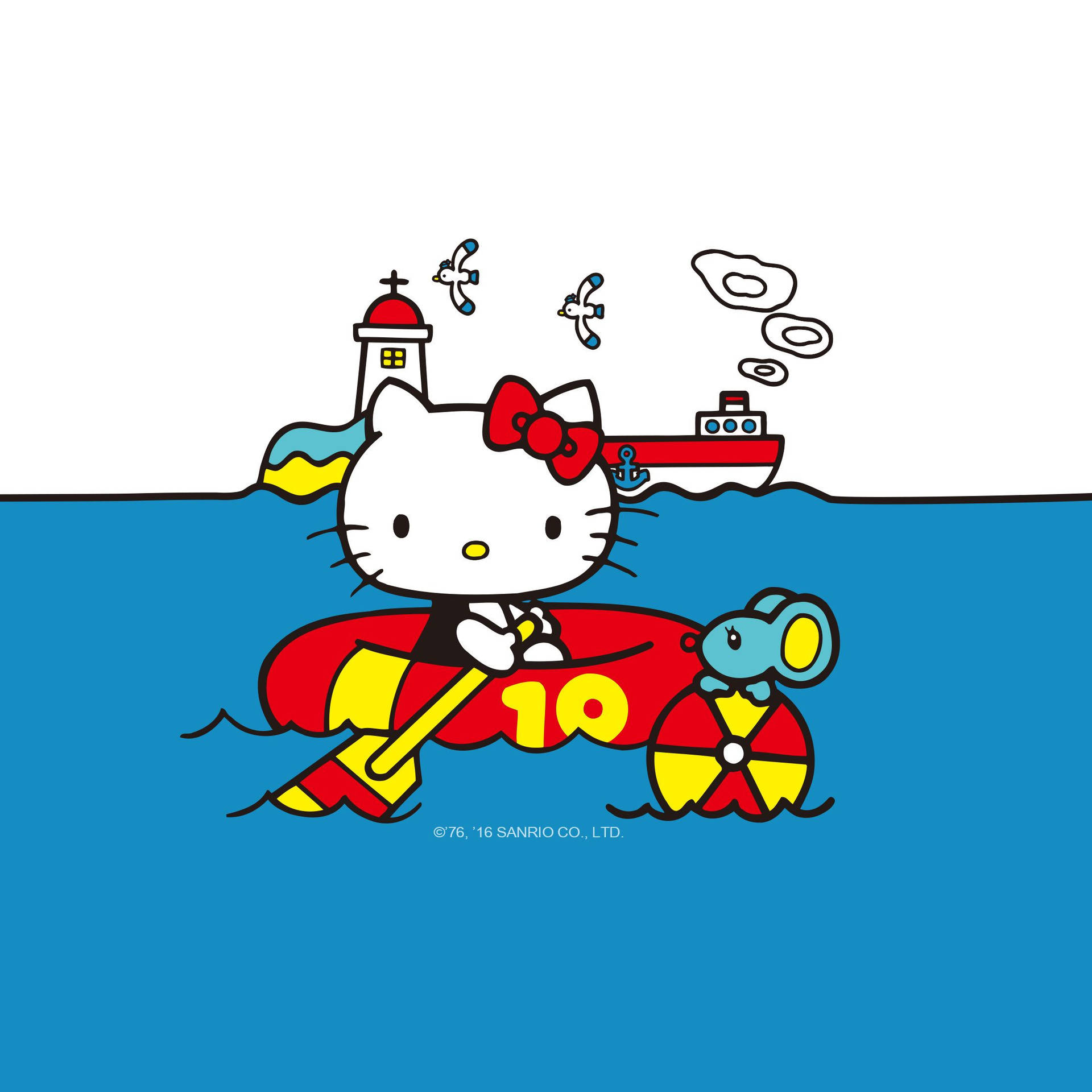 桑利歐 Hello Kitty 救生艇壁紙