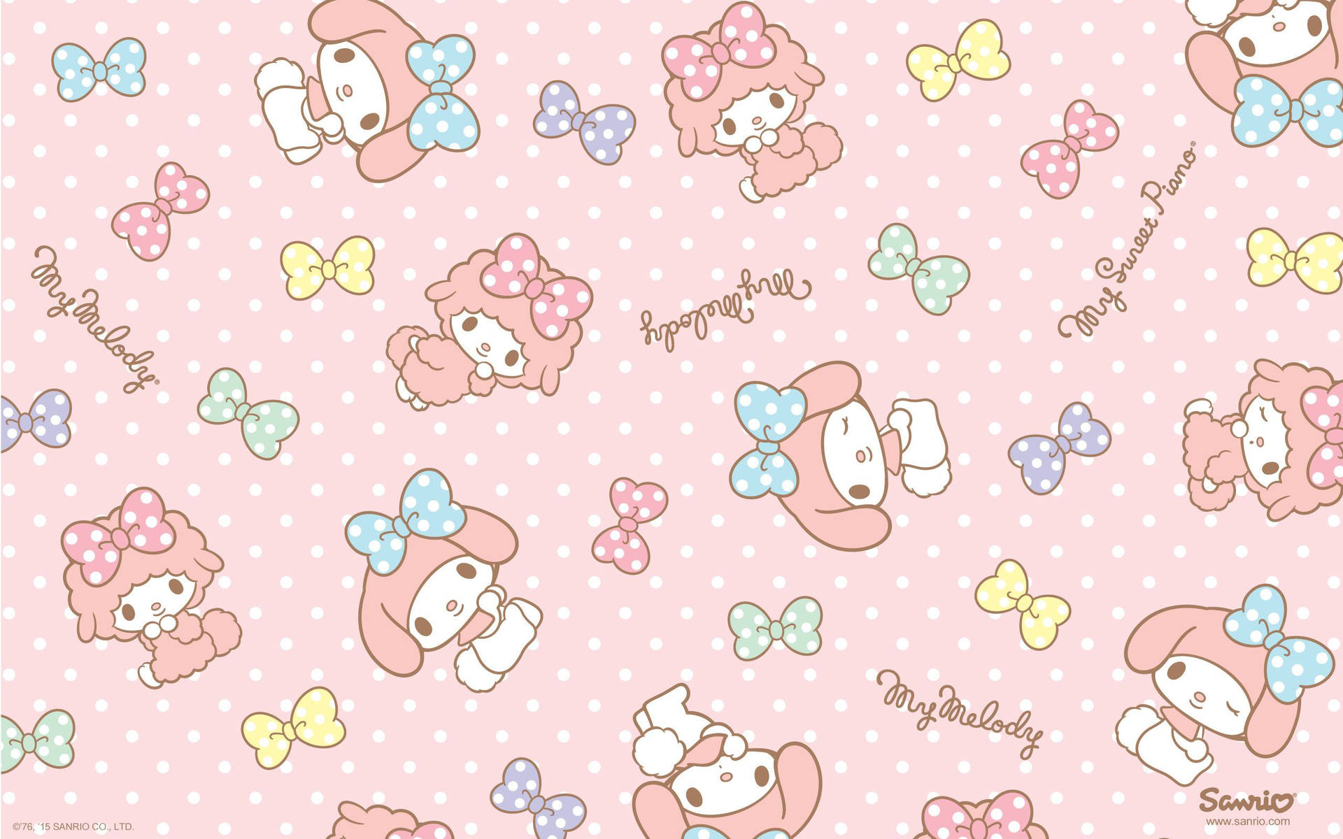 粉紅色 Sanrio My Melody 最佳朋友壁紙