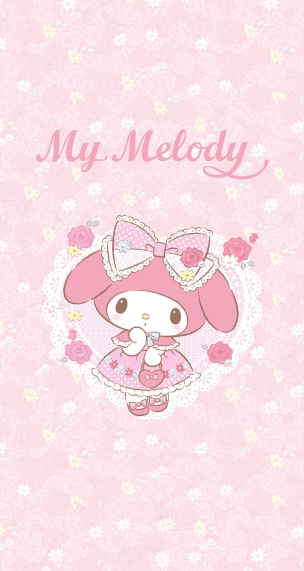 Sanrio My Melody粉紅洋裝手機壁紙