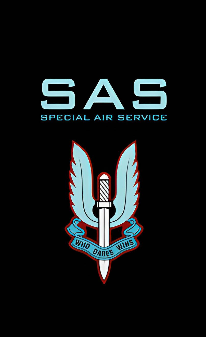Badge 桌布 壁紙 — SAS特別空勤團徽章，劍與翅膀在黑色背景上發光。