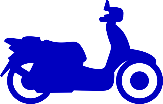 藍色剪影電動 Scooter 圖案 壁紙