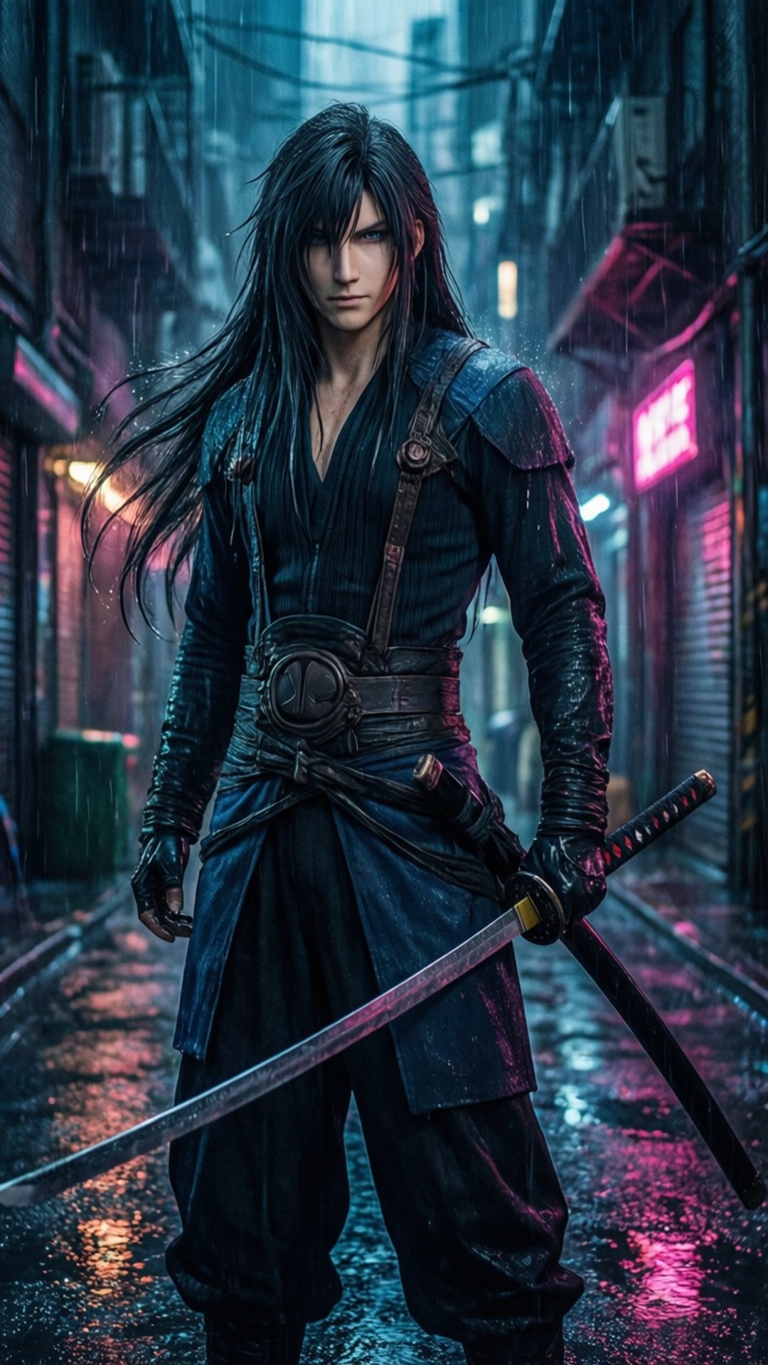 Sephiroth 霓虹雨 壁紙