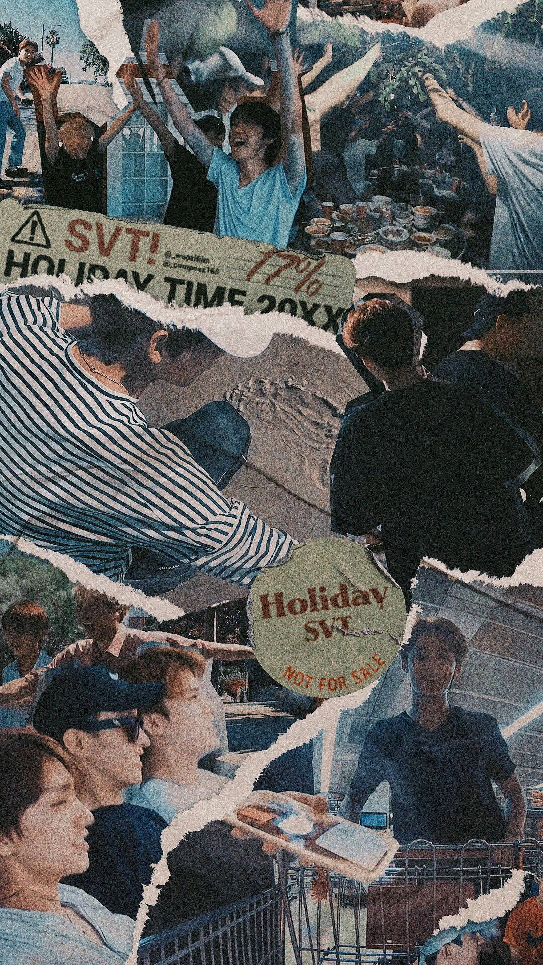 SEVENTEEN《Holiday》音樂錄影帶拼貼風畫面