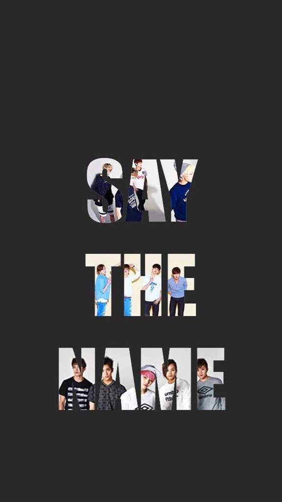文字寫著say the name，每個字母內有年輕男子的照片。