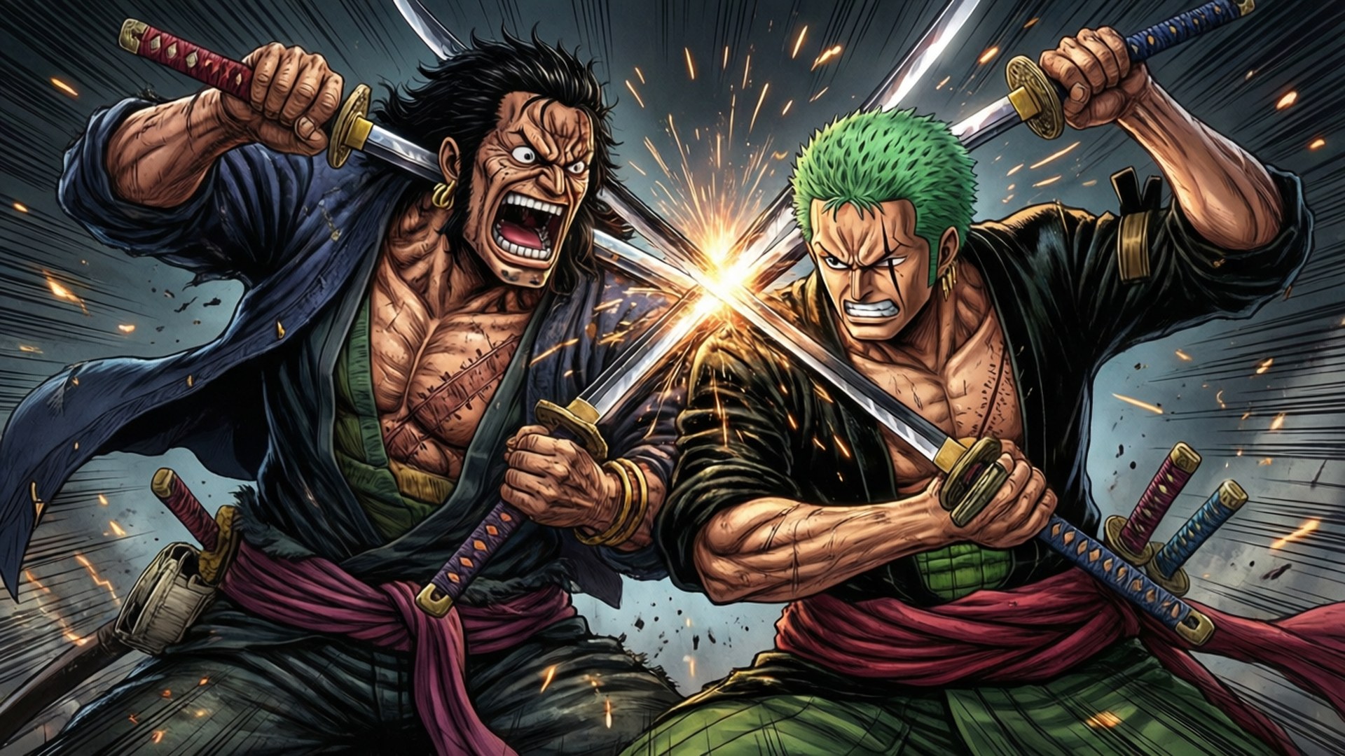Shanks 對決 Mihawk 壁紙