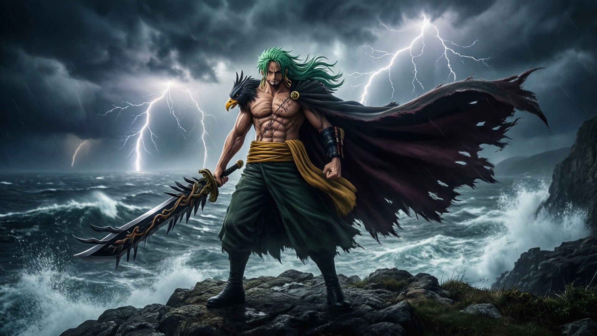Shanks 暴風雨中對決 壁紙
