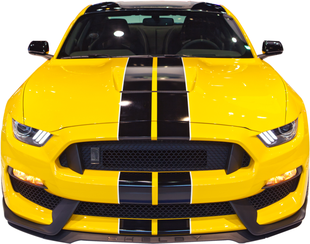 黃黑配色Shelby Mustang車頭視角 壁紙
