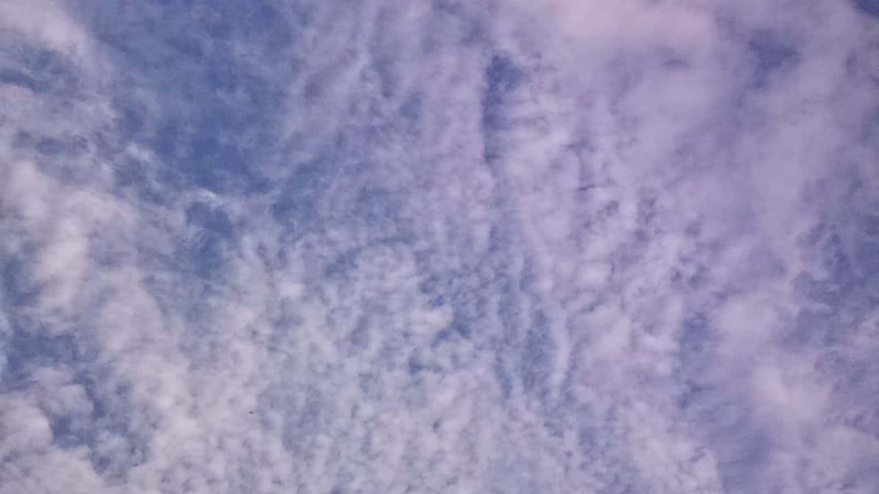 精緻的縷縷雲朵以薰衣草和藍色調在寧靜的天空中飄動。