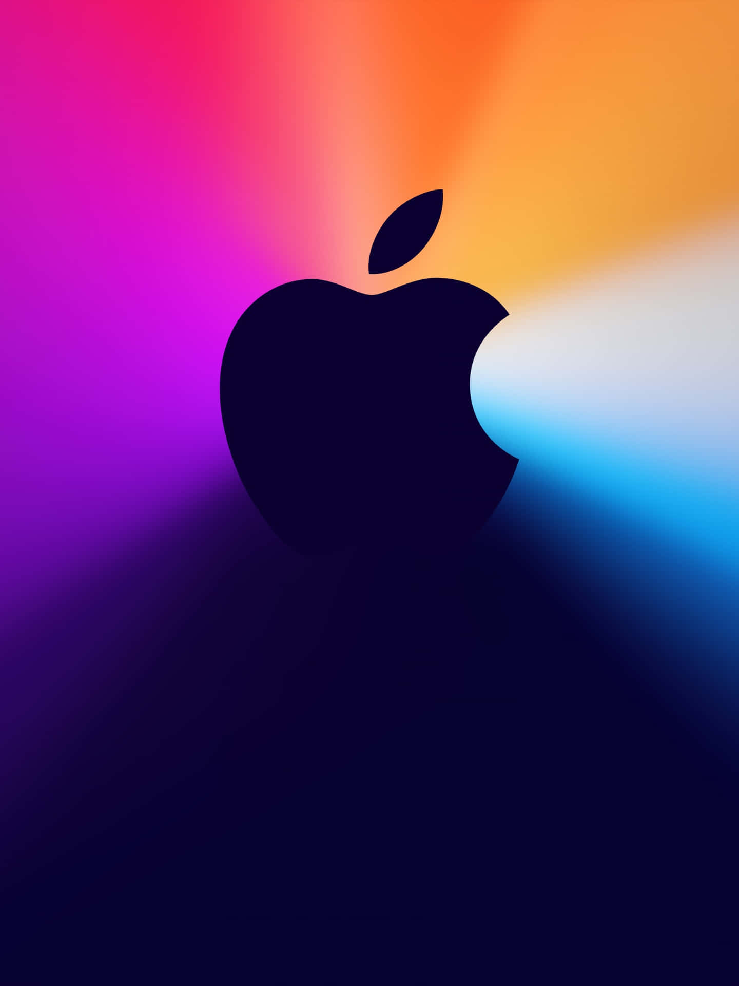 彩色漸變背景上的Apple標誌剪影