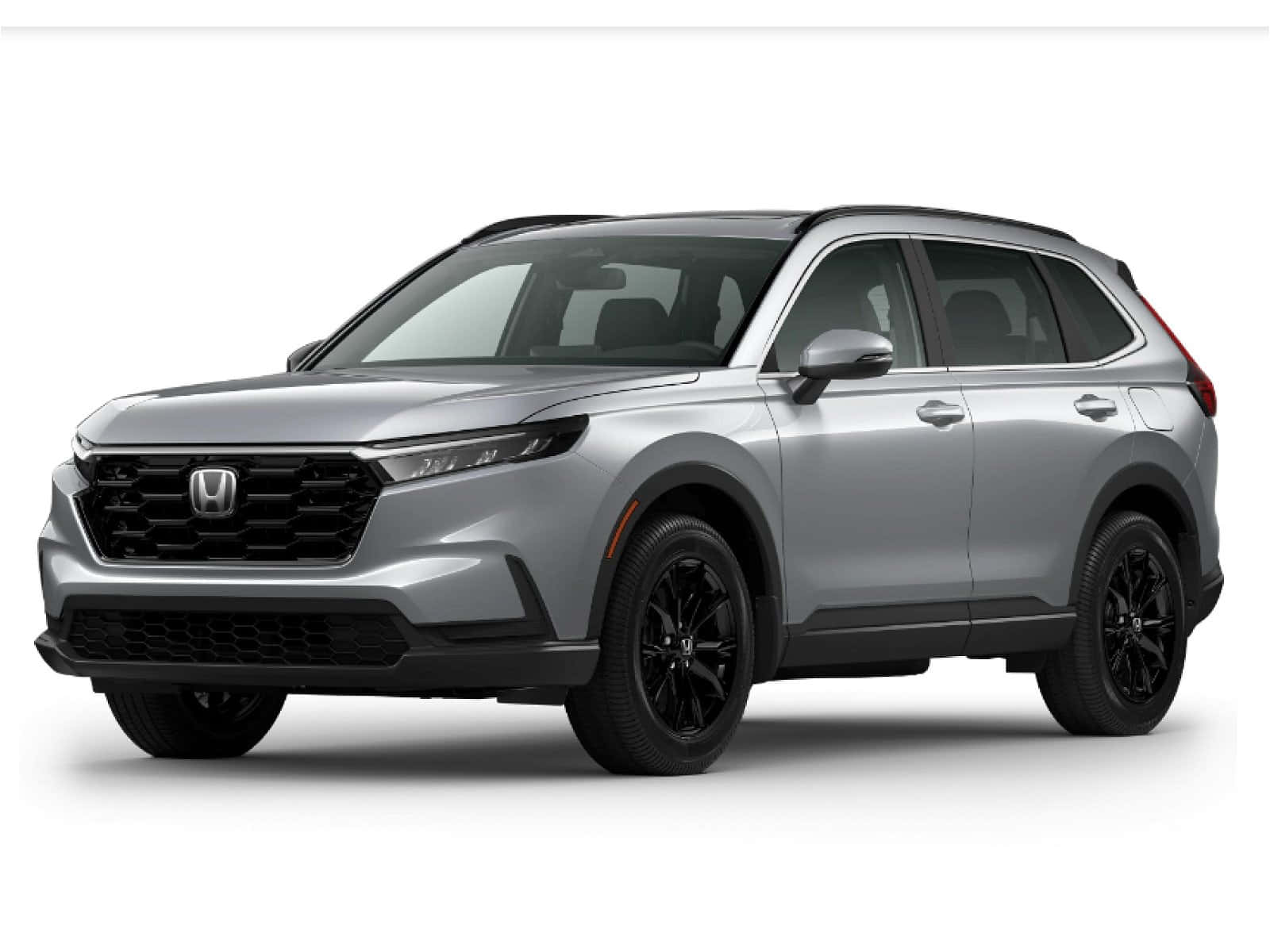 Honda Cr-v 桌布 壁紙 — 一輛時尚的銀色本田CRV SUV，帶有黑色飾件和輪圈，在工作室燈光下以純白色背景展示。
