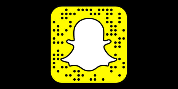 Snapchat 標誌 黃色背景 壁紙 — 一個明亮的黃色Snapchat標誌，白色鬼魂居中在黑色背景上。