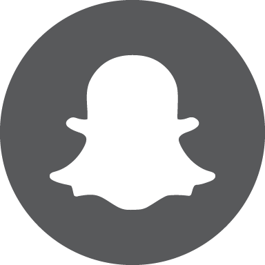 白色Snapchat標誌於深色背景 壁紙 — 一個簡約的白色鬼魂圖示，居中於純灰色圓形內。