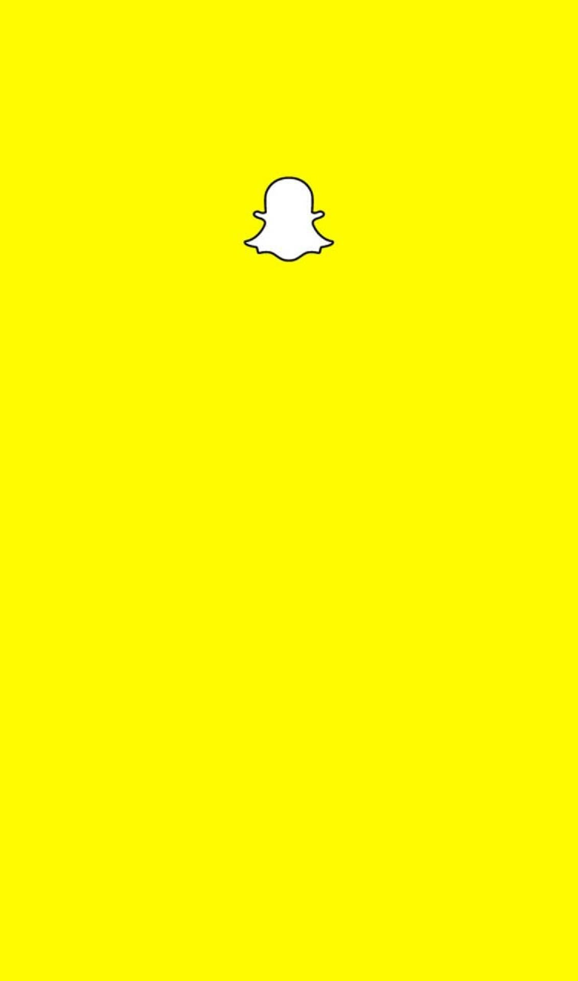 Snapchat圖標黃色風格 壁紙 — 一個極簡的白色Snapchat鬼魂標誌，居中在純亮黃色背景上。