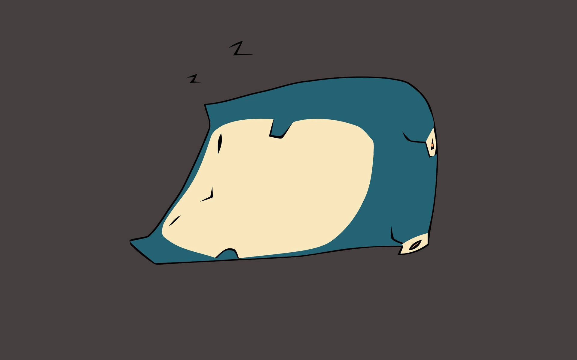藍色 Snorlax 在簡約背景中酣睡