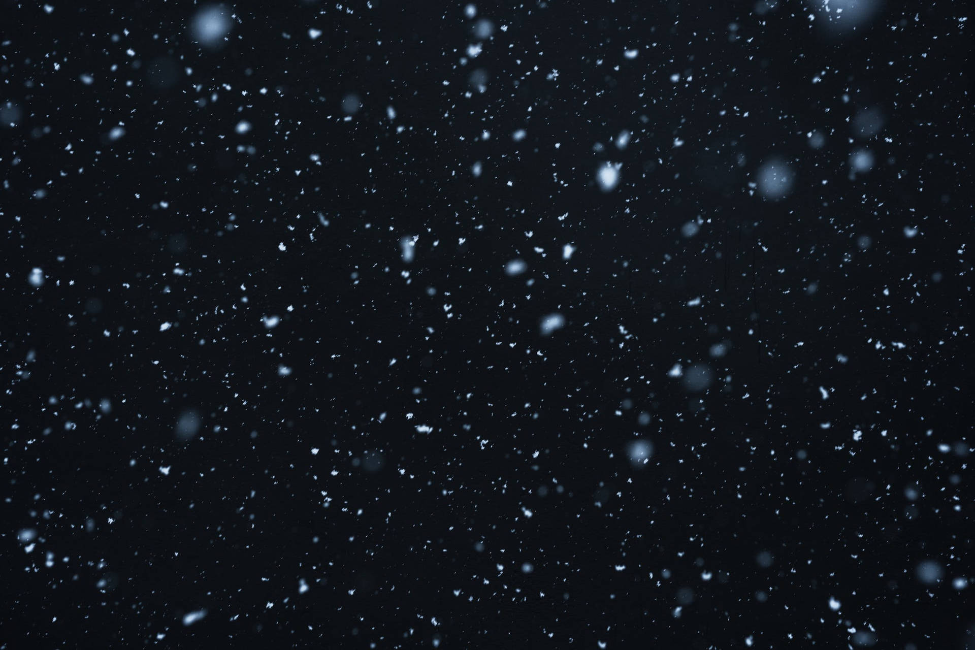 雪花在黑暗中飄落