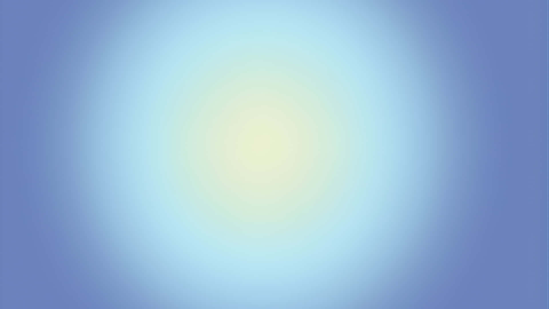  壁紙 — 柔和漸變從溫暖的黃色中心向外擴散到平靜的藍色調，營造出寧靜的抽象光芒。