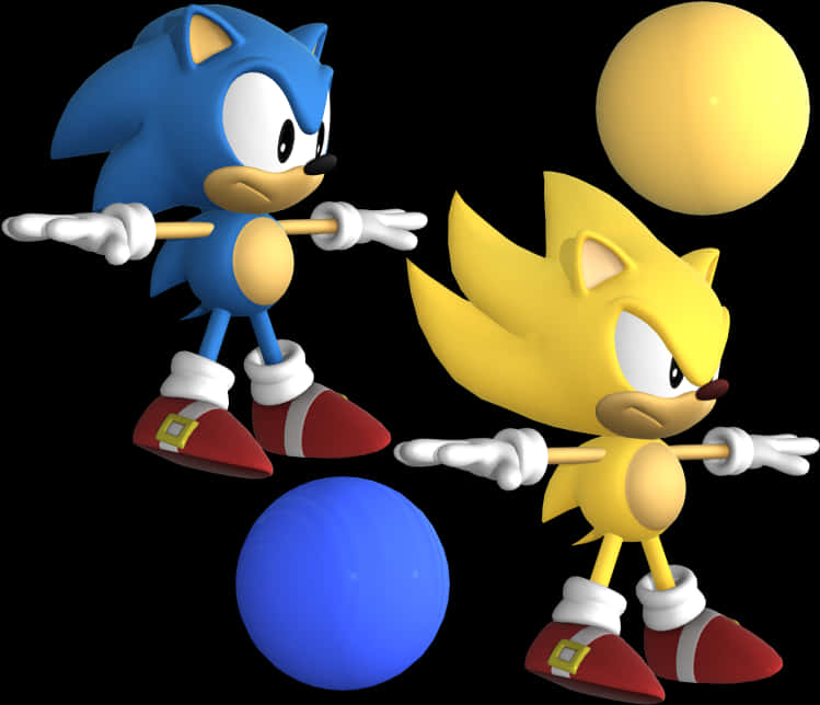 Sonic與超級Sonic姿勢 壁紙