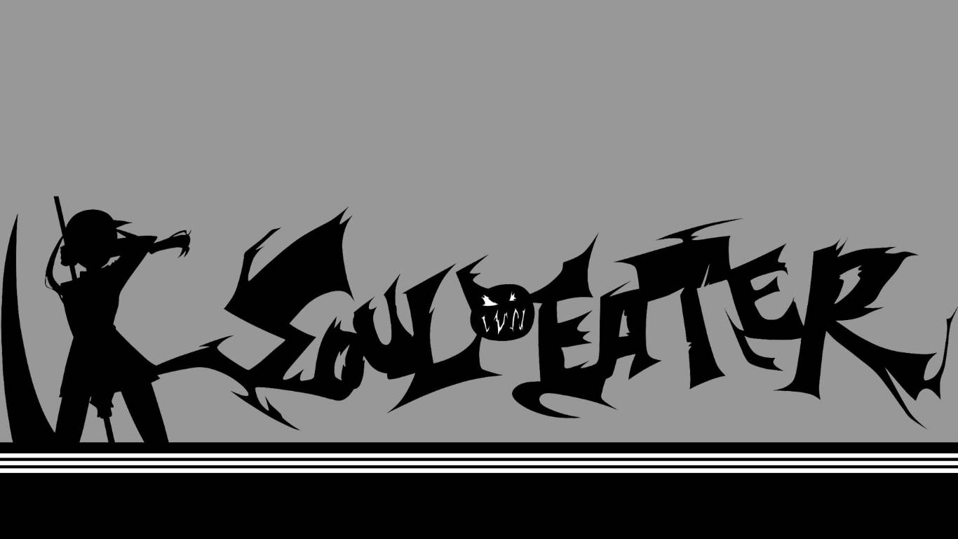 Soul Eater 動畫標誌，帶有手持鐮刀的角色剪影。