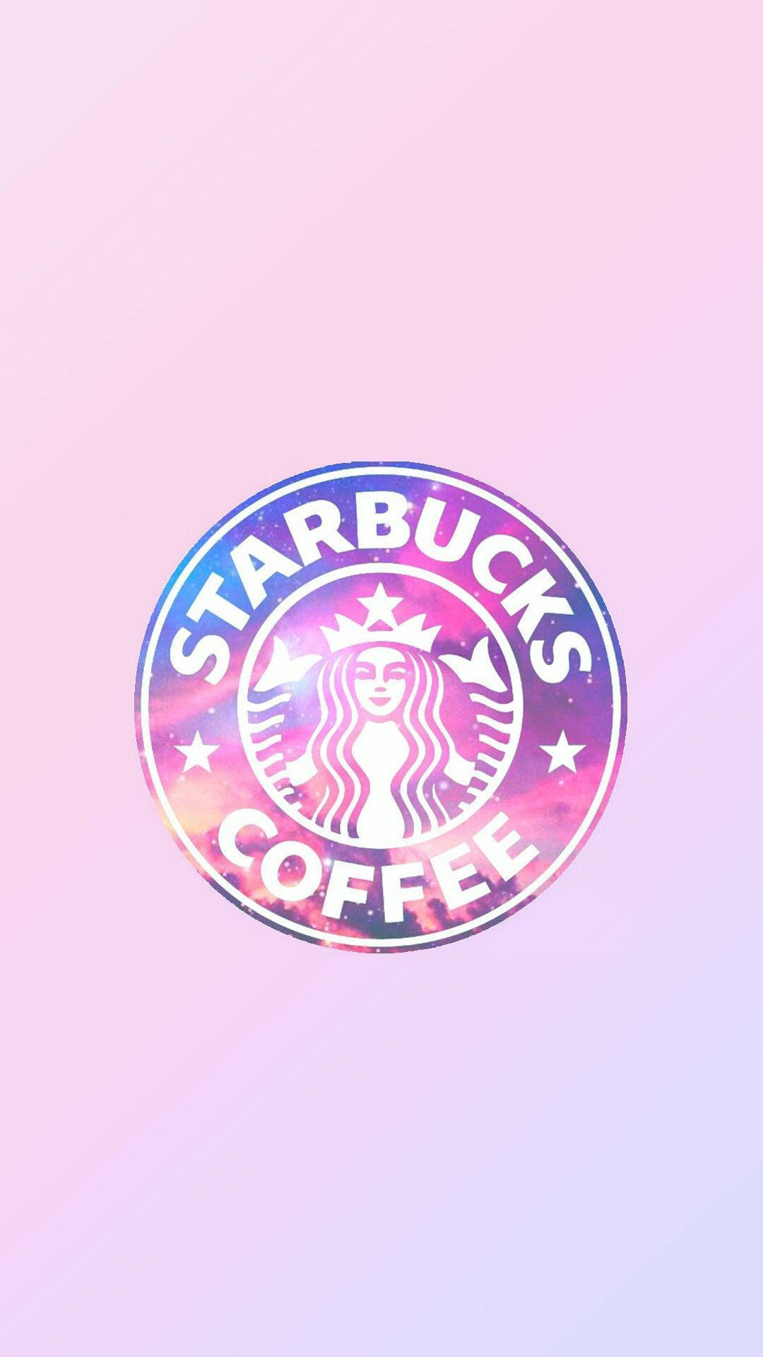 帶有宇宙漸變背景的Starbucks咖啡標誌