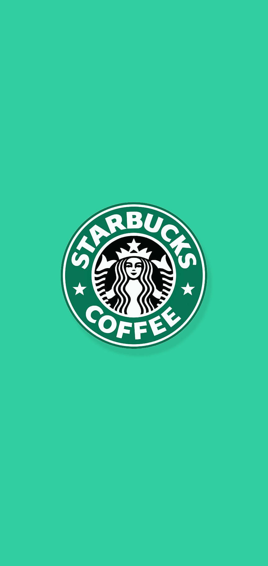 青色背景上的 Starbucks Coffee 標誌