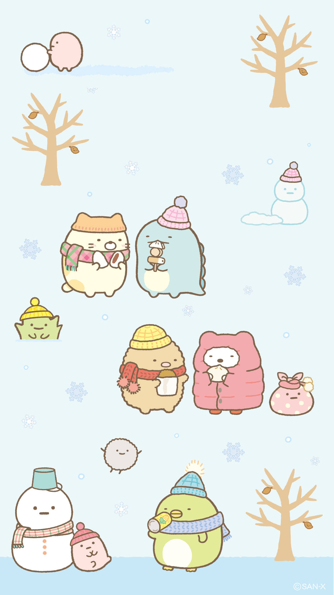 Sumikko Gurashi 角色冬季 kawaii 壁紙
