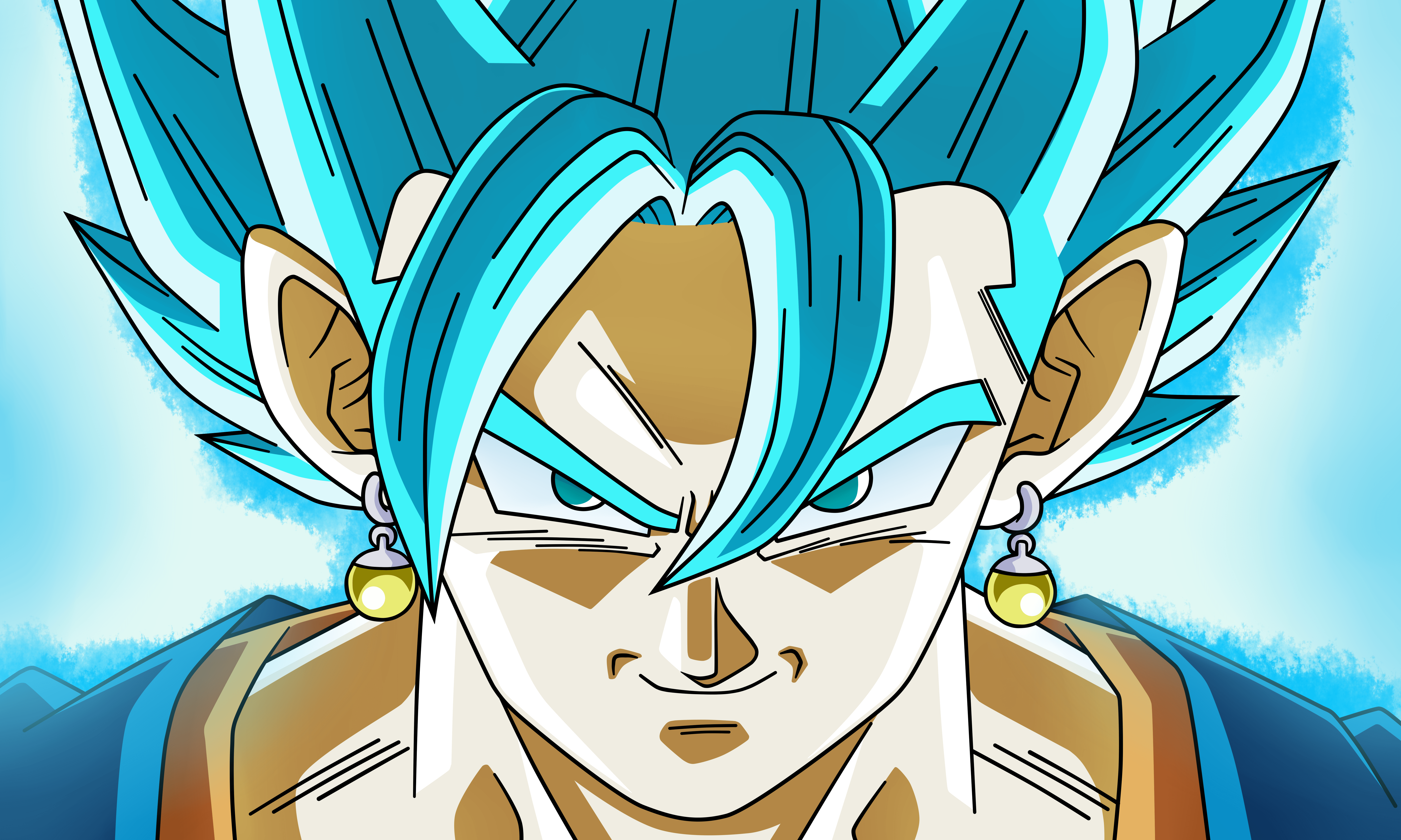 Super Saiyan Blue Goku 兇猛瞪視 壁紙