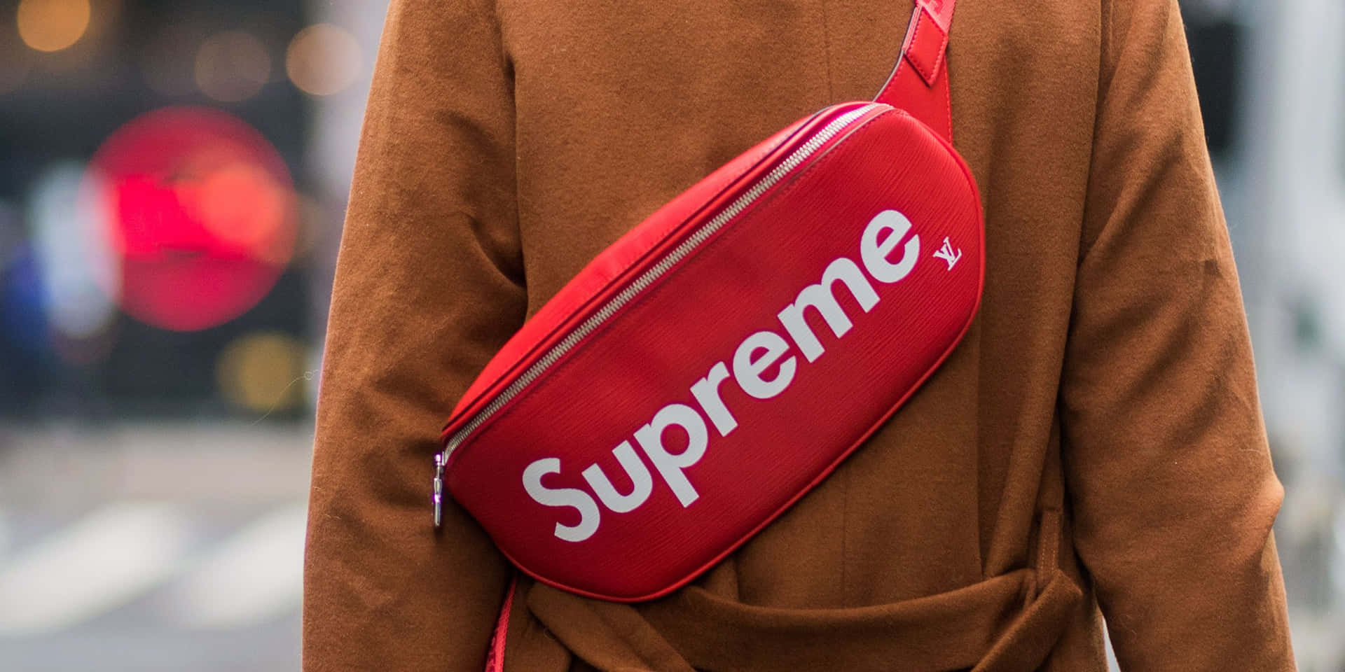 Supreme 女士紅色腰包
