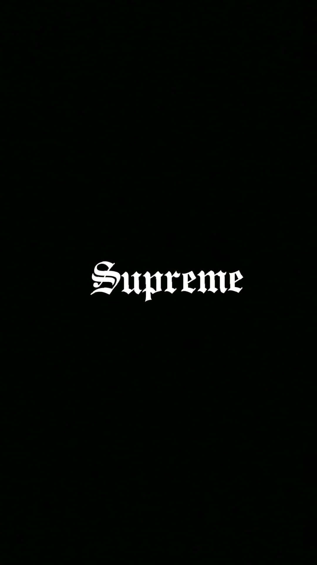 黑色背景上的白色Supreme標誌。