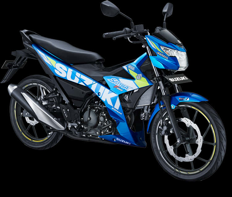 Suzuki 電單車藍黑設計 壁紙