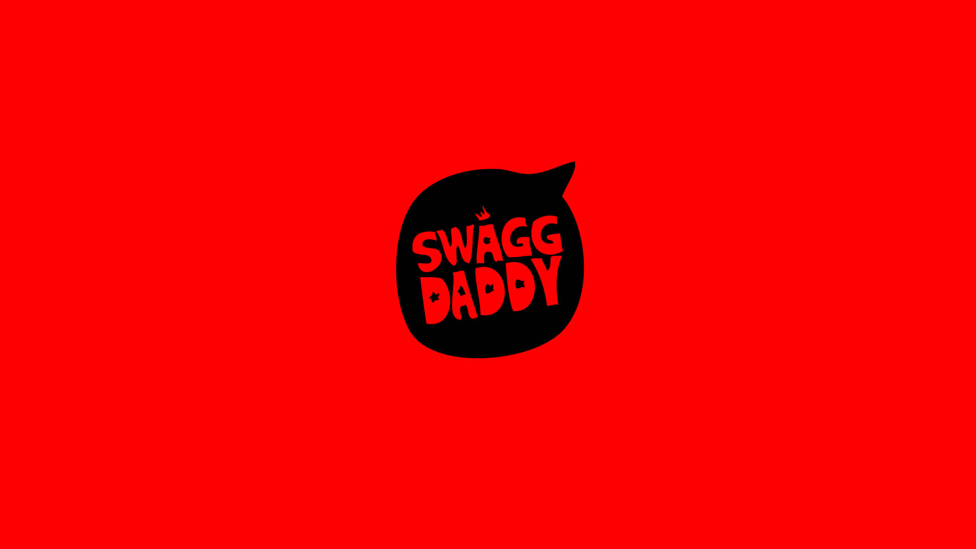Swag Daddy 語言氣泡 壁紙 — 大膽的紅色背景上有一個黑色對話框，內有紅色「SWAGG DADDY」文字，並在「G」上方有一個小皇冠。