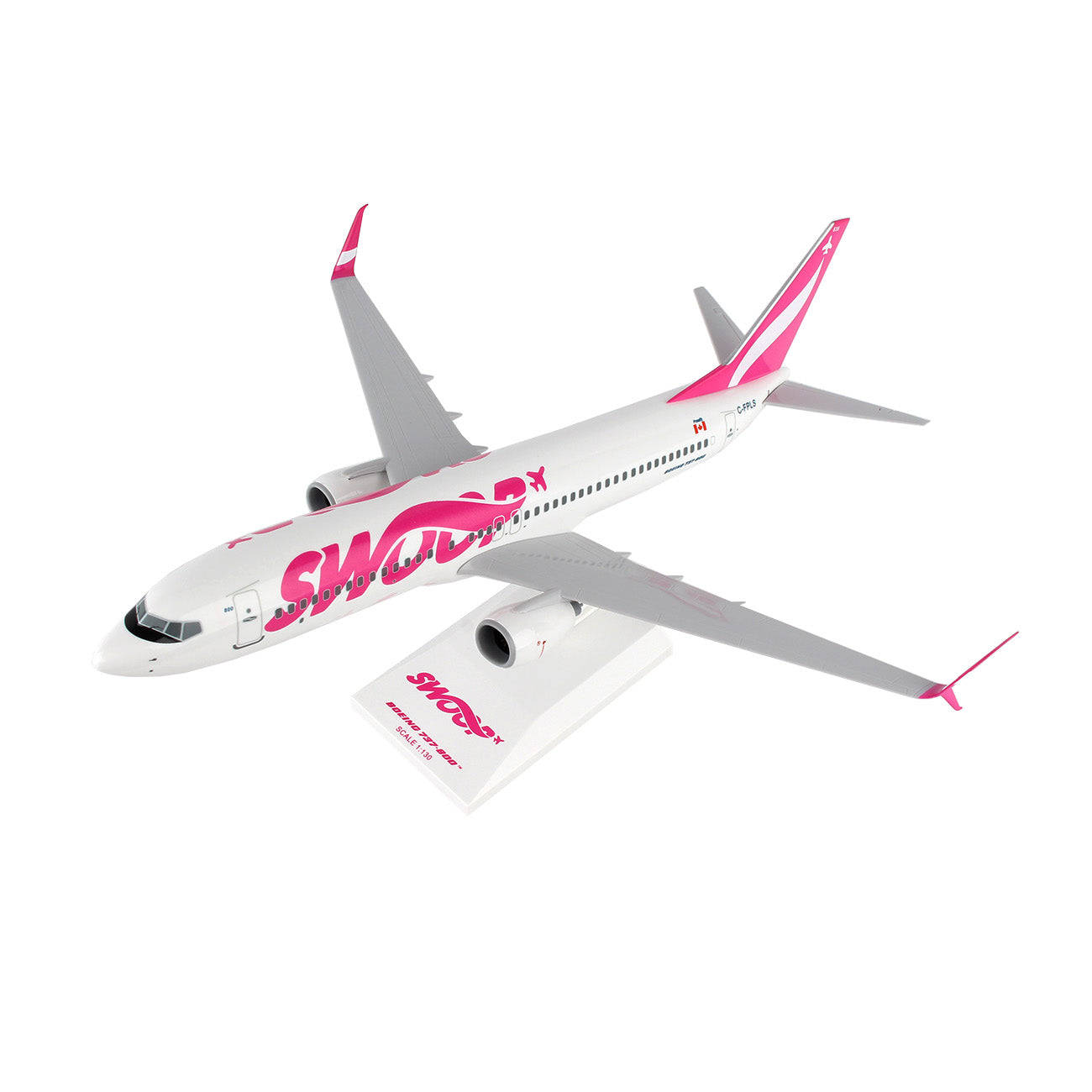 展示架上的Swoop Airlines模型飛機