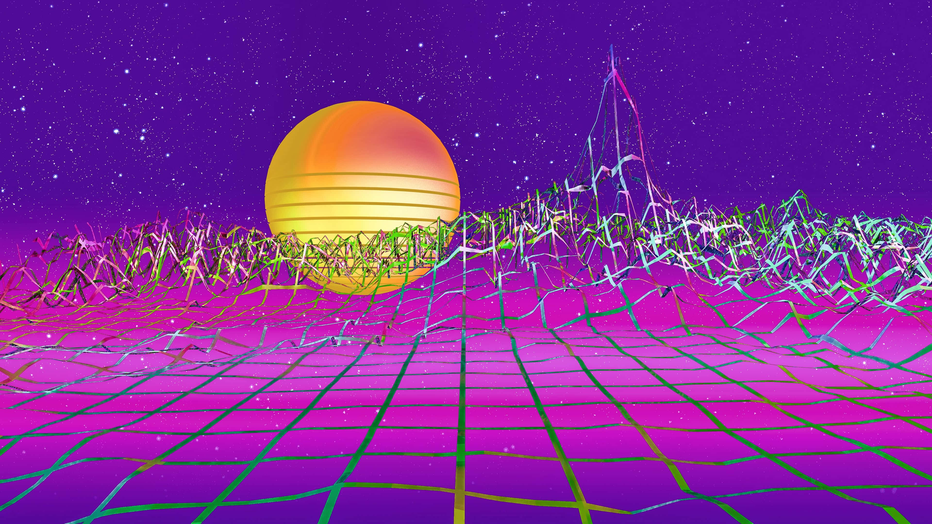 Synthwave 背景 壁紙