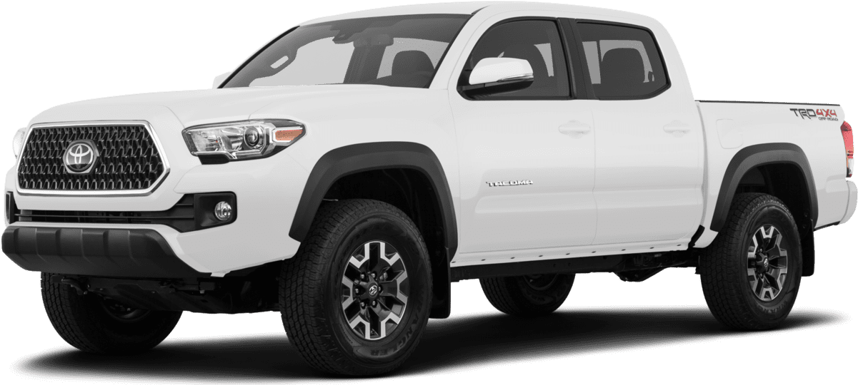 白色豐田Tacoma TRD Off-Road皮卡車 壁紙 — 一輛純白色的豐田Tacoma TRD Off-Road皮卡車在透明背景上以側面展示。