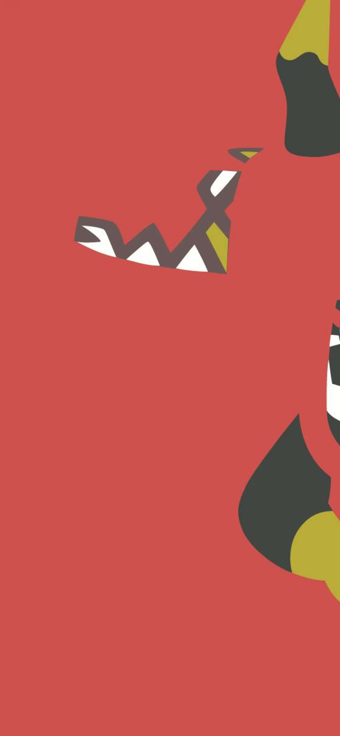 Tapu Bulu 手機局部壁紙 壁紙 — 大膽色彩的抽象幾何形狀漂浮在純紅色背景上。