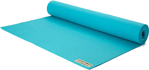Teal Yoga Mat Unrolled 壁紙 — 亮青色瑜伽墊部分捲起，放在純黑背景上。