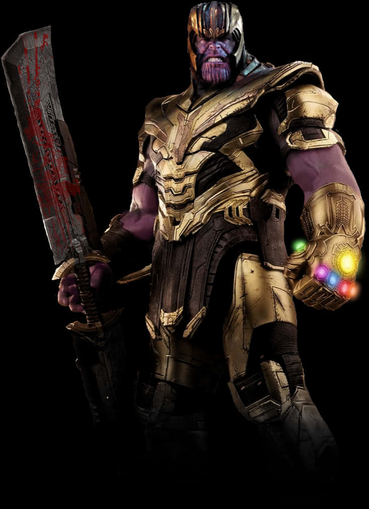 Thanos 戴上無限手套與持劍 壁紙