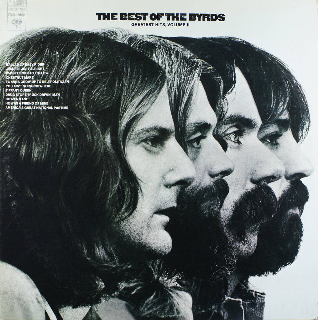 專輯封面上的四張重疊黑白肖像，描繪 The Byrds 樂隊成員。