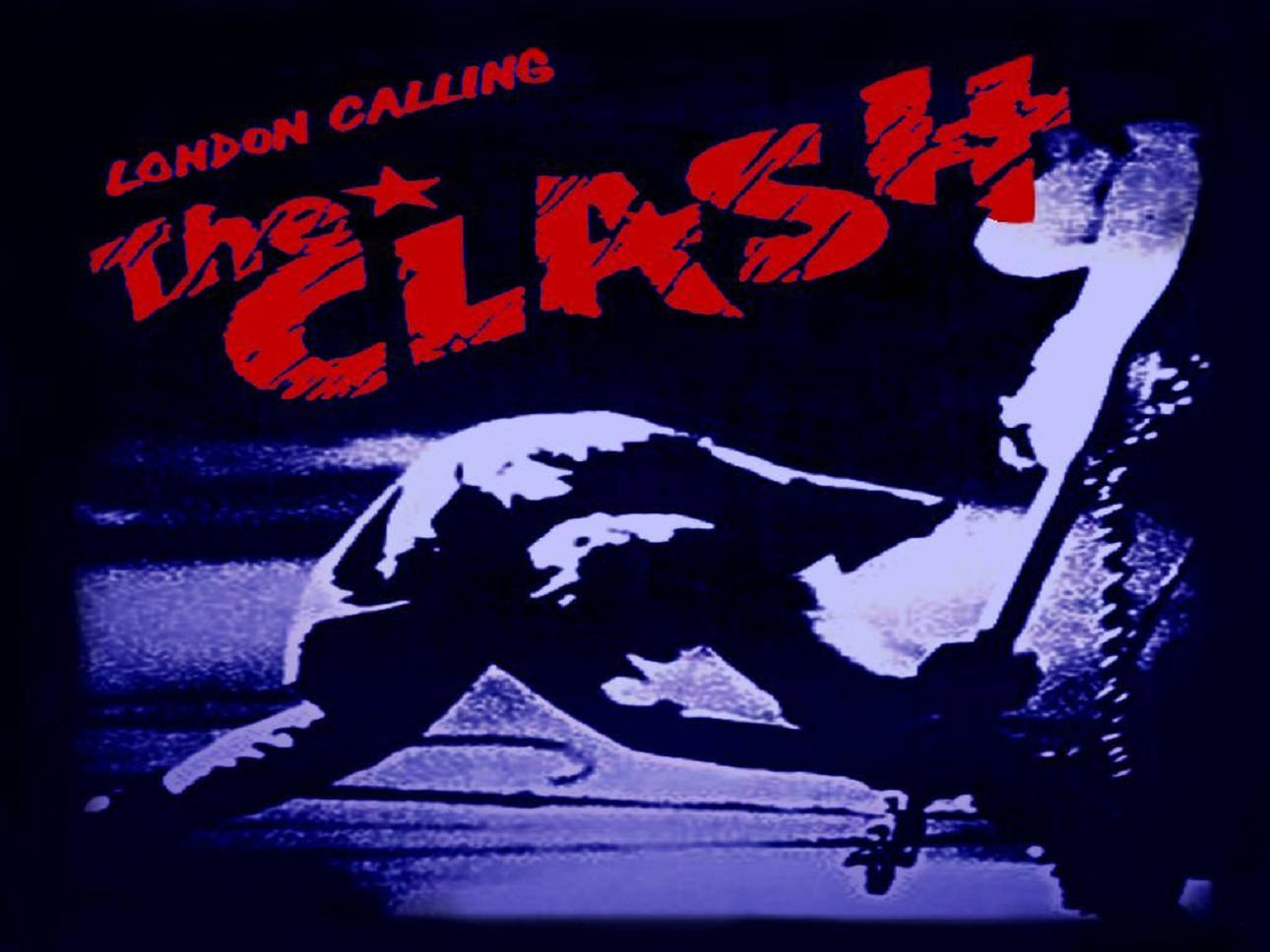 The Clash 的《London Calling》專輯封面藝術，以結他手剪影為特色。