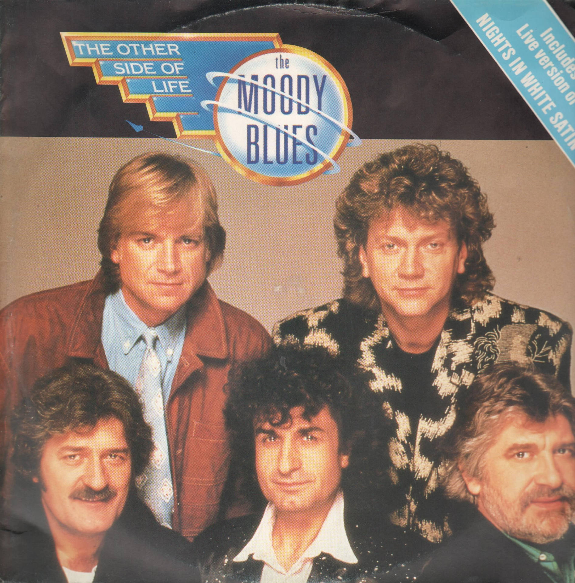 The Moody Blues 樂隊照片，專輯封面，80年代時尚及標誌。